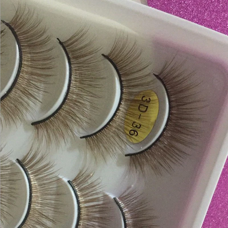 Новые 10 пар натуральные длинные накладные ресницы толстые коричневые