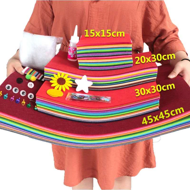

40pcs/set Felt Fabric Soft 3 Standard of Nonwoven Polyester Fabric Handmade Needle Sewing Craft Toys DIY Dolls 1MM Felts Cloth