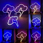 Настенный светильник в форме облака, неоновый светодиодный светильник, USB, с питанием от батарейки, для рождества, свадьбы, домашнего декора