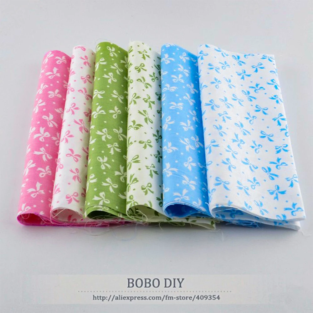 6 шт. Изысканная хлопковая ткань с бантиком для шитья постельные принадлежности