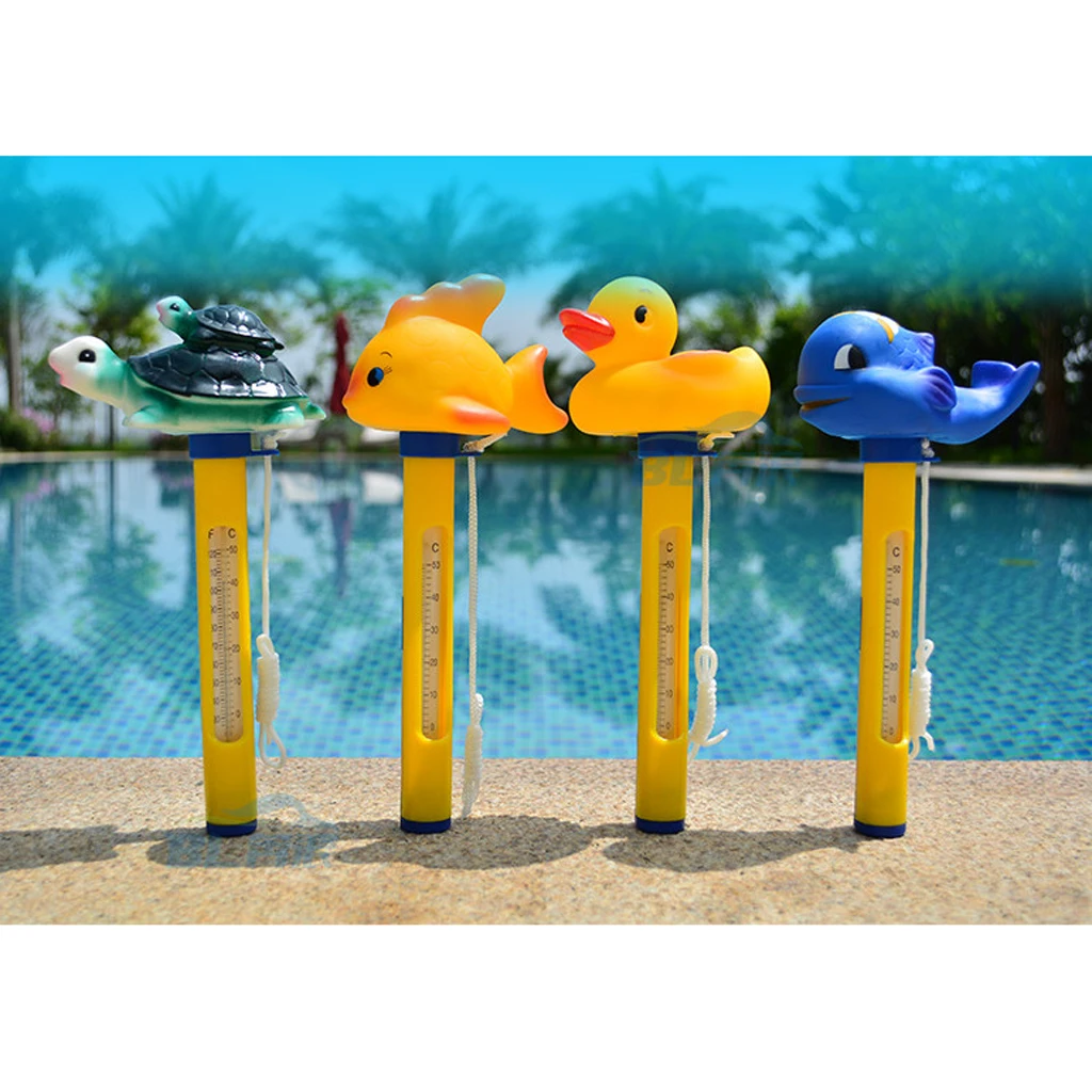 

Yellow Pool & Spas Thermometer Floating Water Temperature With Rope Floating Pond Swimming Pool Temperature Monitor - Duck