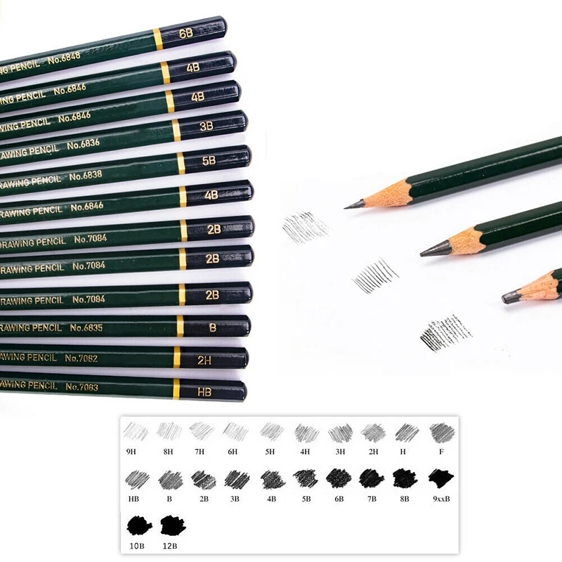 27 in 1 Sketch and Drawing Printing Pencil Set Sketching Art Kit Tool Charcoal Pencils Kneaded Eraser for Kids | Канцтовары для