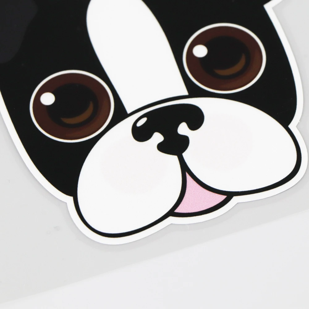 

YOJA 13.5X13.8CM Lovely Cartoon Animal Dog Head Vinyl Decal Creative Pattern Car Sticker 19A-0072