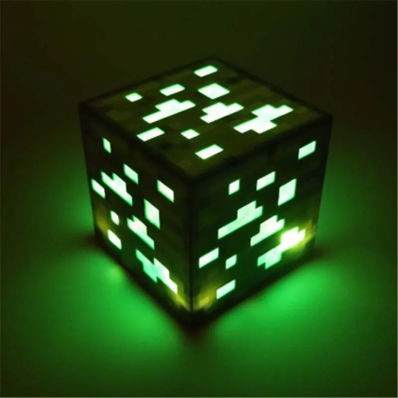 Green Stone Шахтные фигурки, светильник, фонарь светодиодный, AAA батарея, ночная лампа, ручной или светильник с настенным креплением, детская игрушка, подарок, светодиодный - Испускаемый цвет: Green Stone