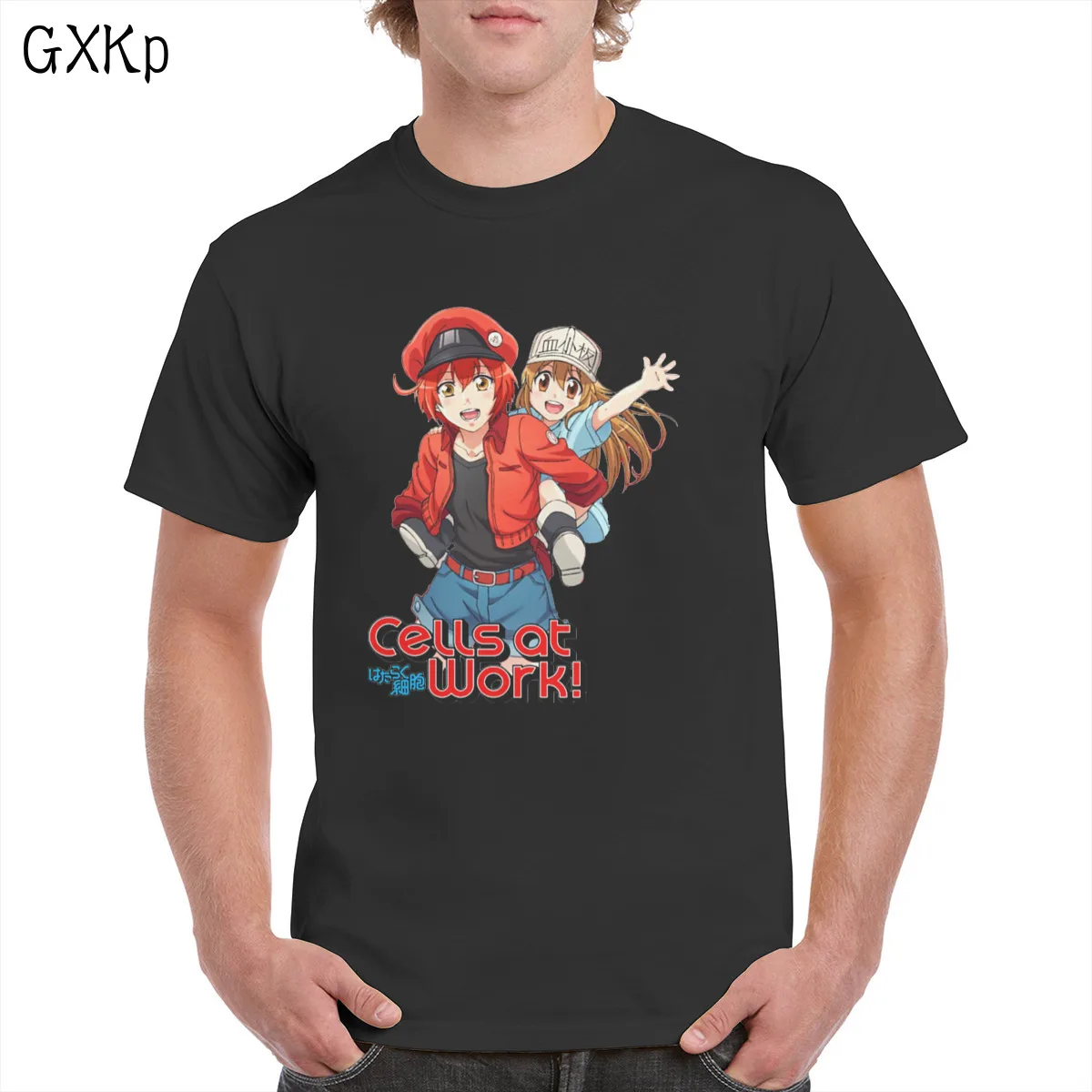 

Cells At Work Hataraku Saibou t shirt Cotton Harajuku Anime graphic Top Oversized Tee Female/Man