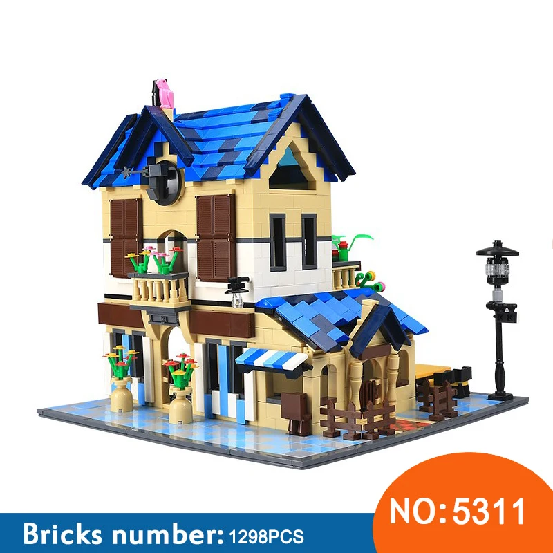 

Wange 5311 1298PCS Architecture series Rural villa girl friends Building Blocks set Classic MOC house Toys for Children Gifts