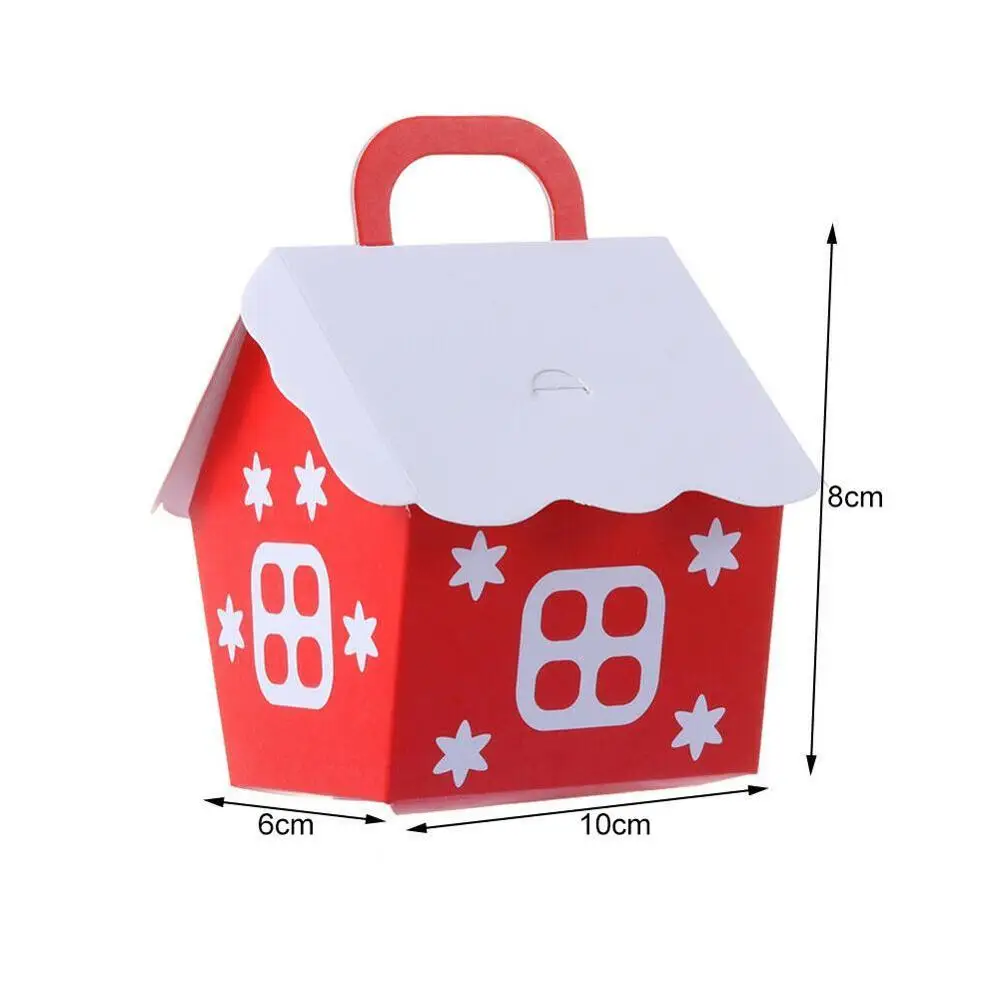 

10pcs Christmas Candy Box Bags Santa Claus Gift Box DIY Cookie Packaging Bag Merry Christmas Party Decoration New Year Kids Gift