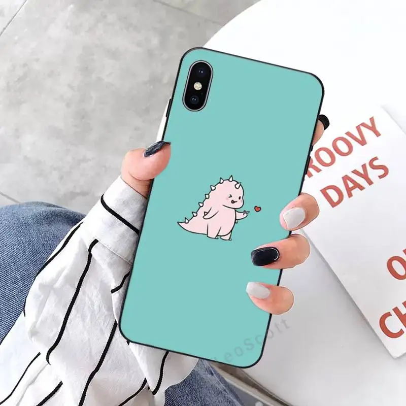 

dinosaur Cartoon Couple friends Phone Case for iPhone 11 12 mini pro XS MAX 8 7 6 6S Plus X 5S SE 2020 XR