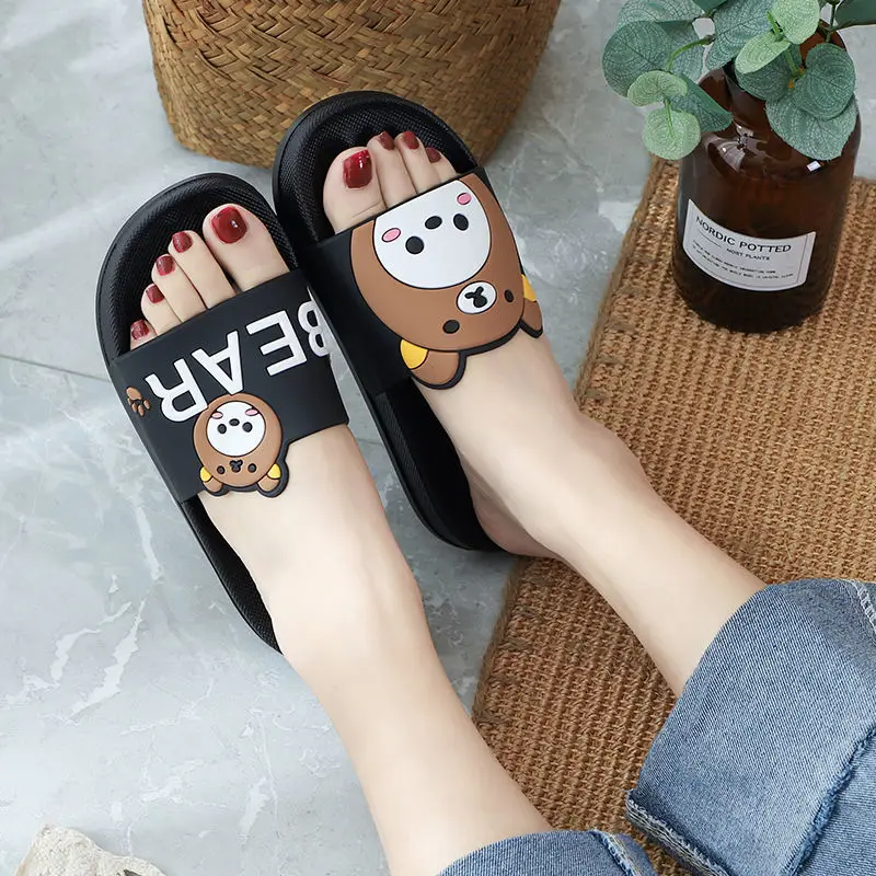 

Summer Sandals Women's Slippers for Home Ins Trend Student Soft Non-slip Kawaii Flip-flops 2021 Fashion New Beach Casual Shoes