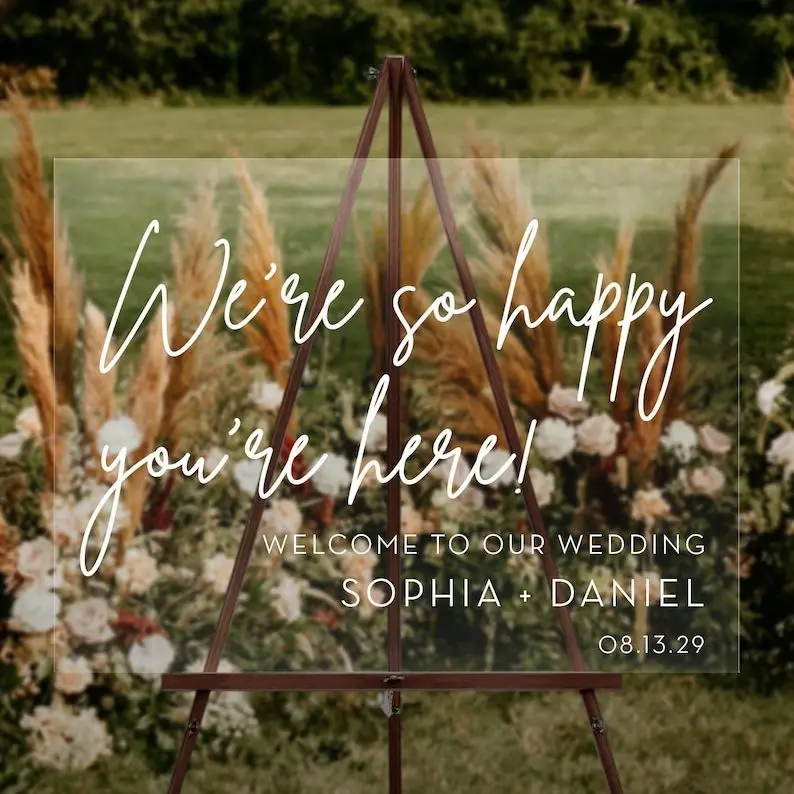 

Acrylic Wedding Welcome Sign, Wedding Sign, Acrylic Sign, Welcome to our Wedding Sign, Rehearsal Dinner Sign
