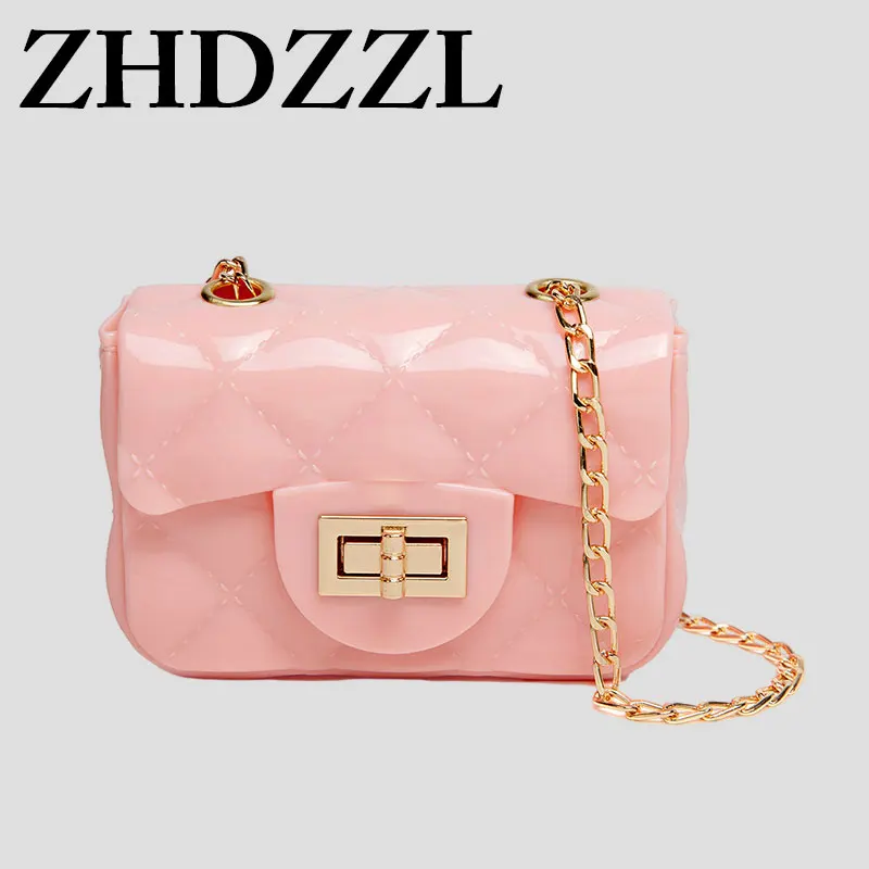 

Однотонная мини сумка-желе в клетку на цепочке, 2021, модная женская милая сумка для свиданий, маленькая уличная блестящая сумка через плечо, к...