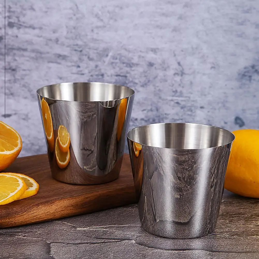 

Stainless Steel French Fries Cup Snack Cup Cold Drink Cup Condiment Sauce Cup Appetizer Dishes Sauce Cups French Fries Cup