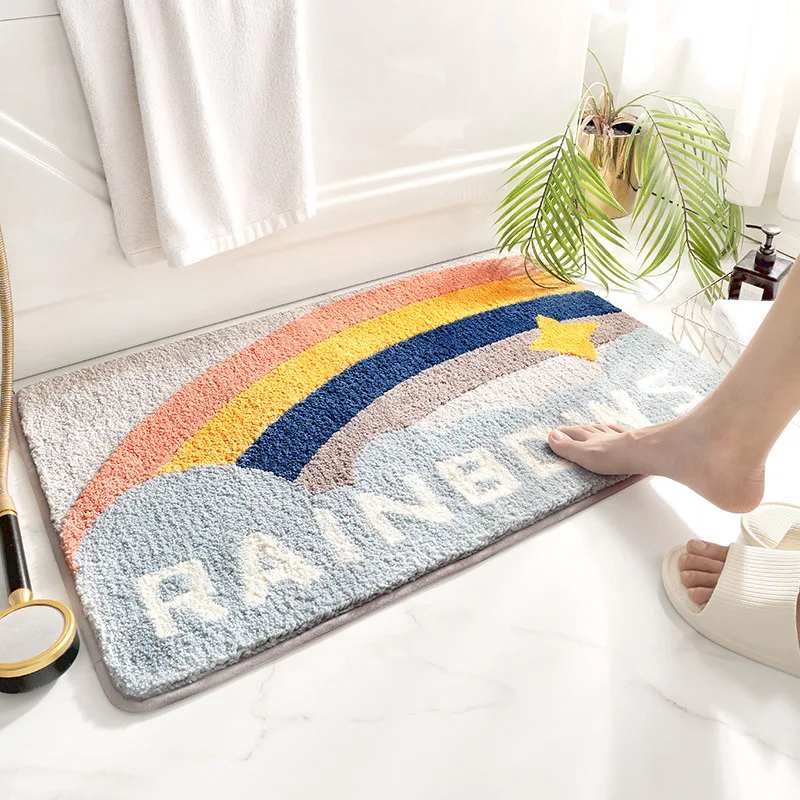 

Home decoration modern flocking home door mat carpet home bathroom absorbent non-slip mat bedroom door mat WDDSXXJSL