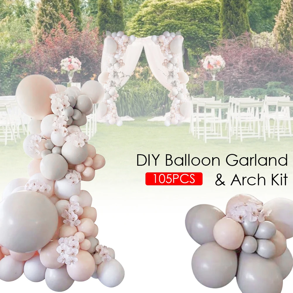 

105PCS Balloon Garland Kit Bean Macaron Colored Arch Balloons Party Supplies for Wedding Birthday Party Decorations