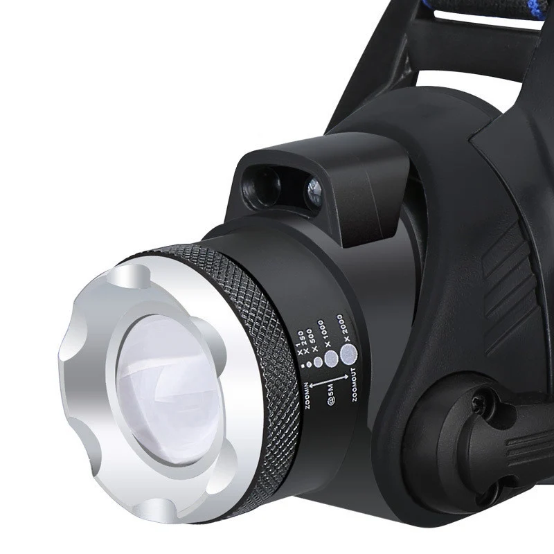 

Rechargeable LED Headlamp Fishing Headlight Zoomable Waterproof Super Bright Camping light Powered Headlights Lantern