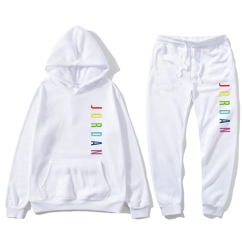 

2-piece sportswear men's hooded sweatshirt + pants â€‹â€‹Pullover hooded sportswear suit Ropa Humber casual men's clothes size S-3XL