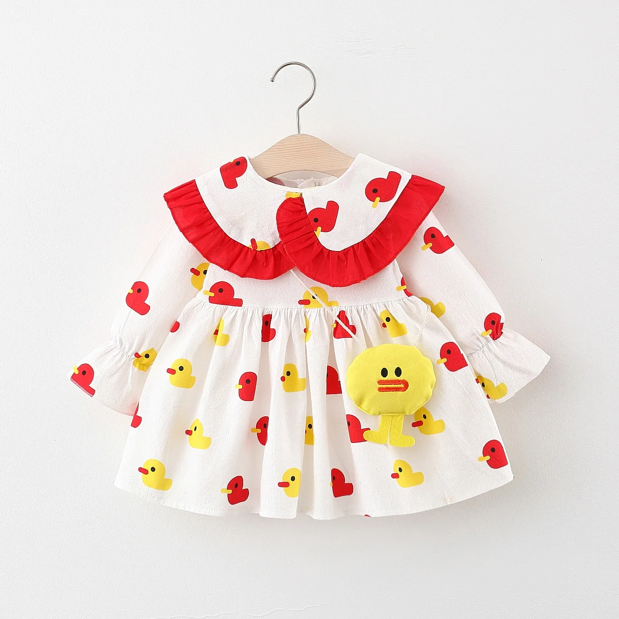 

Spring Autumn Baby Girls Korea Style Pink Plaids cotton Dress Girls Princess Clothes Cute Girls Clothes