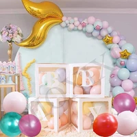 baby shower 1st one birthday party decoration balloon box transparent box kids first birthday girl boy babyshower decorations