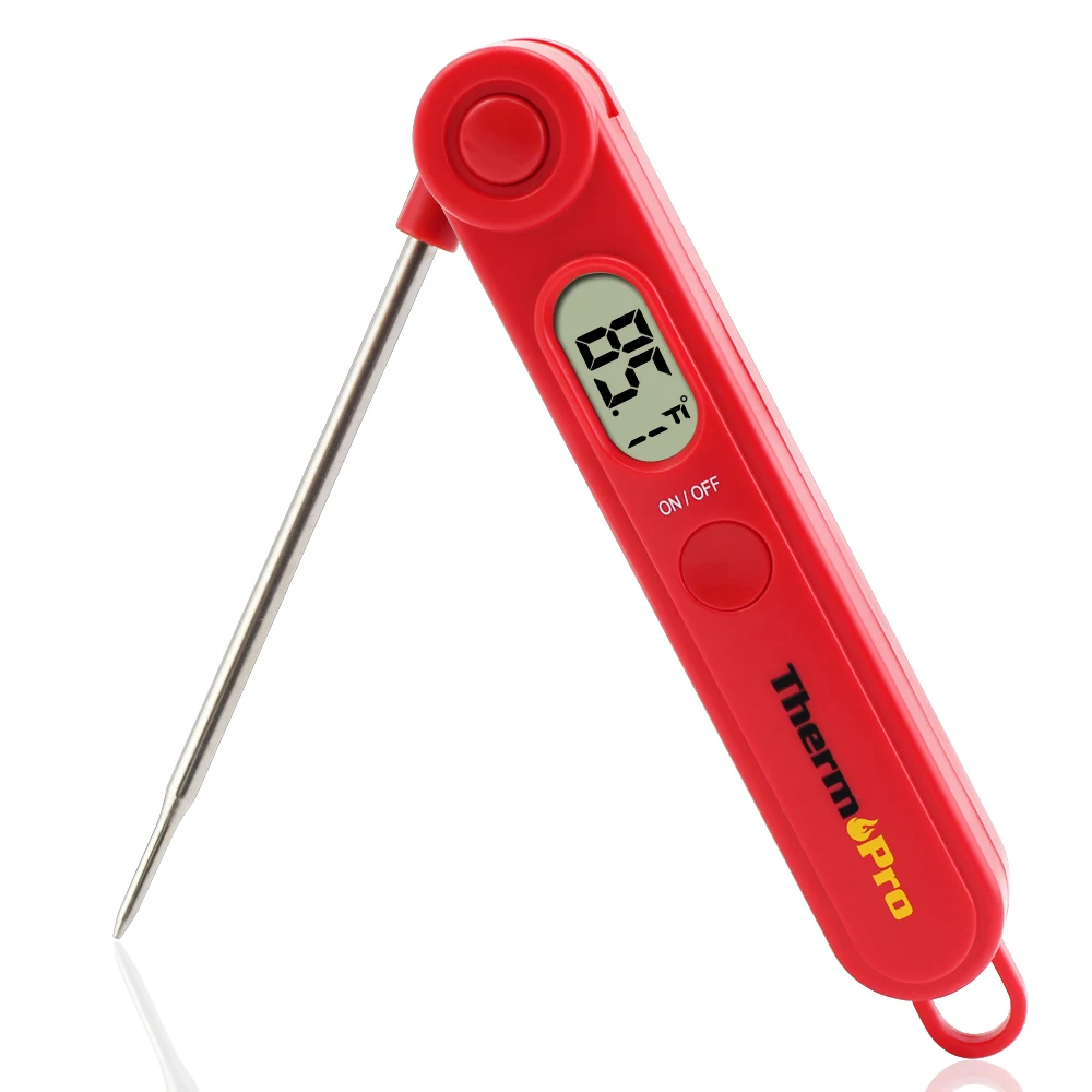 ThermoPro TP03A цифровая система мгновенных термометр для барбекю, Еда Пособия по кулинарии термометр для мяса с 4-дюймовый Складной Нержавеющая сталь зонд