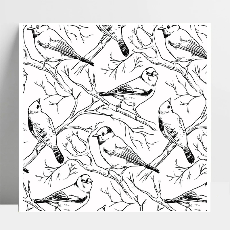 

AZSG Birds on Branches Background Clear Stamps For DIY Scrapbooking/Card Making/Album Decorative Silicone Stamp Crafts