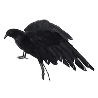 halloween prop feathers crow bird large 25x40cm spreading wings black crow toy model toyperformance prop