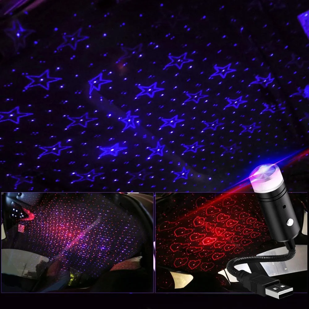 

USB Laser Party Strobe Disco Led Car Roof Star Night Light Projector Interior Diode Atmosphere Lamp Car Ambient Light