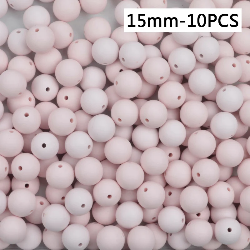 15mm-10PCS Силиконовые бусы 9/12/15 мм Детские Прорезыватель для зубов круглый Прорезывания Зубов Силиконовые Бусины Perle силиконовый зубного прикуса станет заметно Прорезывания Зубов Бусины для изготовления ювелирных изделий - Цвет: 15mm-10PCS