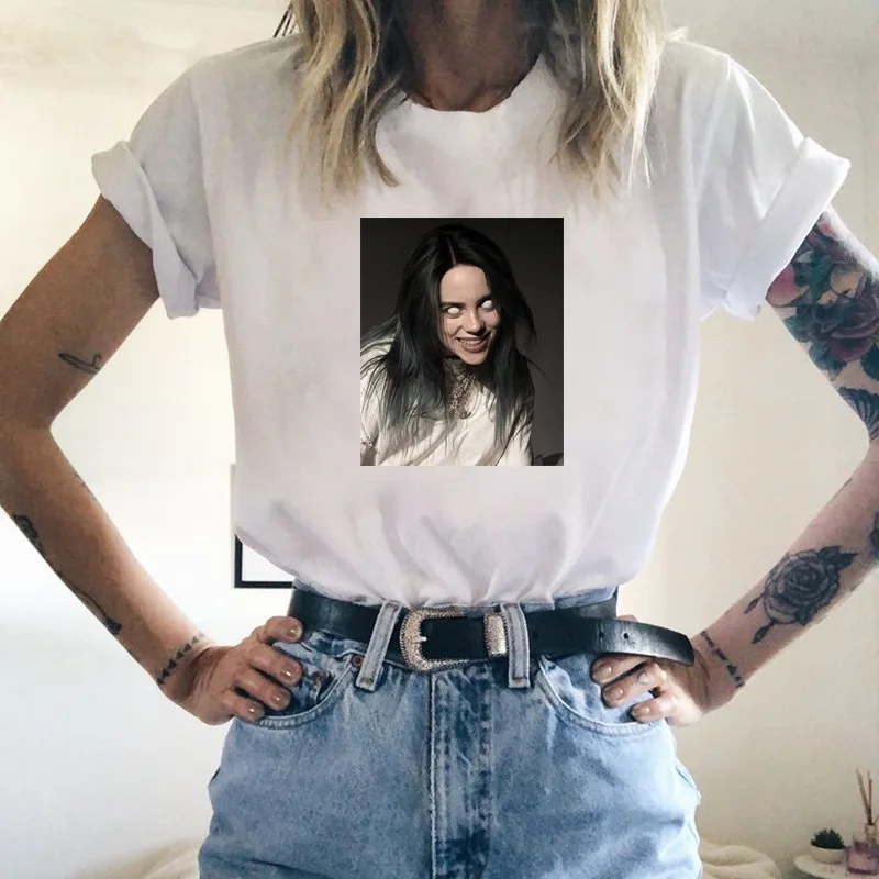Новинка Billie Eilish белая футболка Черная Мужская футболка Titanfall BE Logo Print Модальные Мягкие Летние топы с коротким рукавом Homme - Цвет: 16