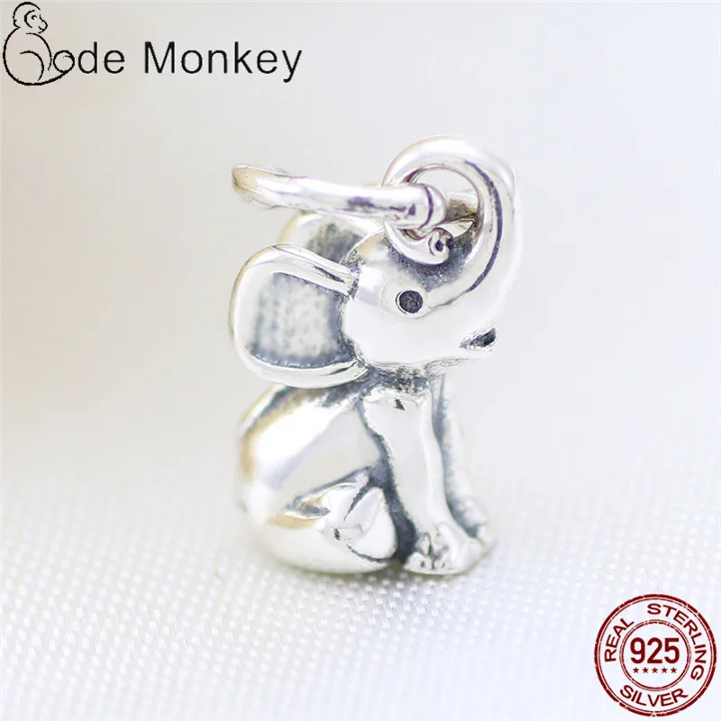 CodeMonkey классический милый слон подвески бусины подходят оригинальный 3 мм браслет