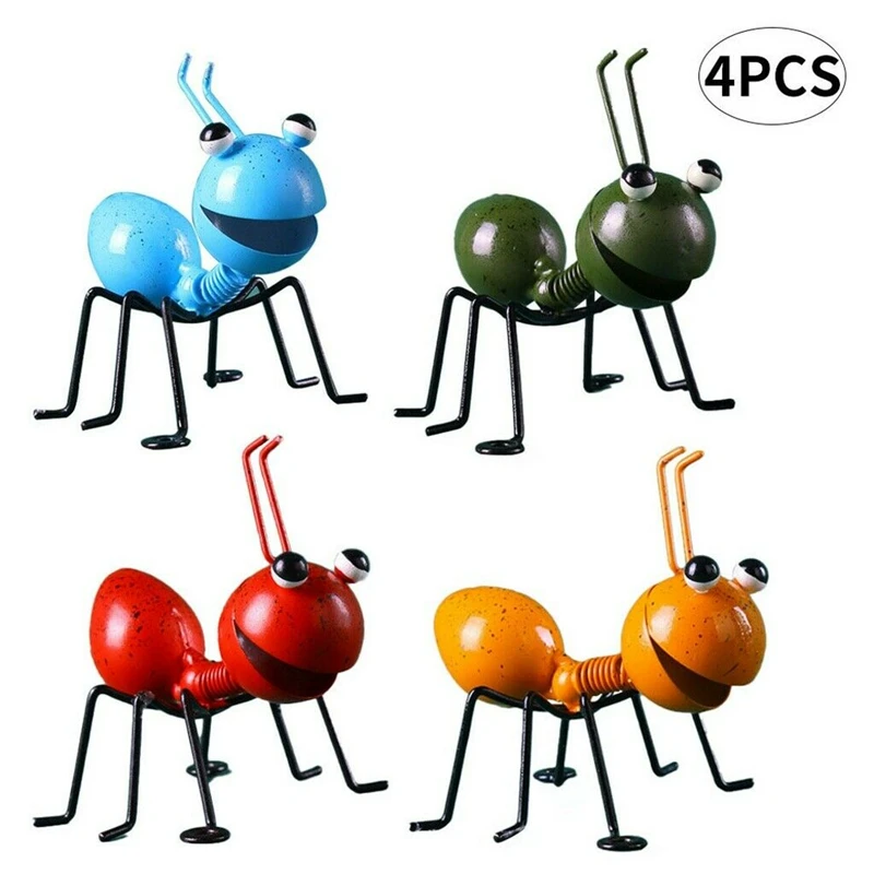 

4 Pcs Wrought Iron Cute Cartoon Ornaments Ant Wall Decoration Hanging Pendant Craft Bedroom Art Wall Accents Home Decor