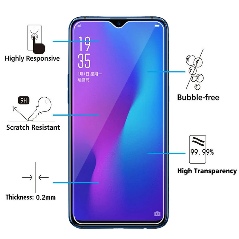Phone Glass For OPPO F7 F9 F11 Pro K1 K3 Screen Protector Transparent Protective Glass for OPPO F1 F1S F3 Plus F5 Lite