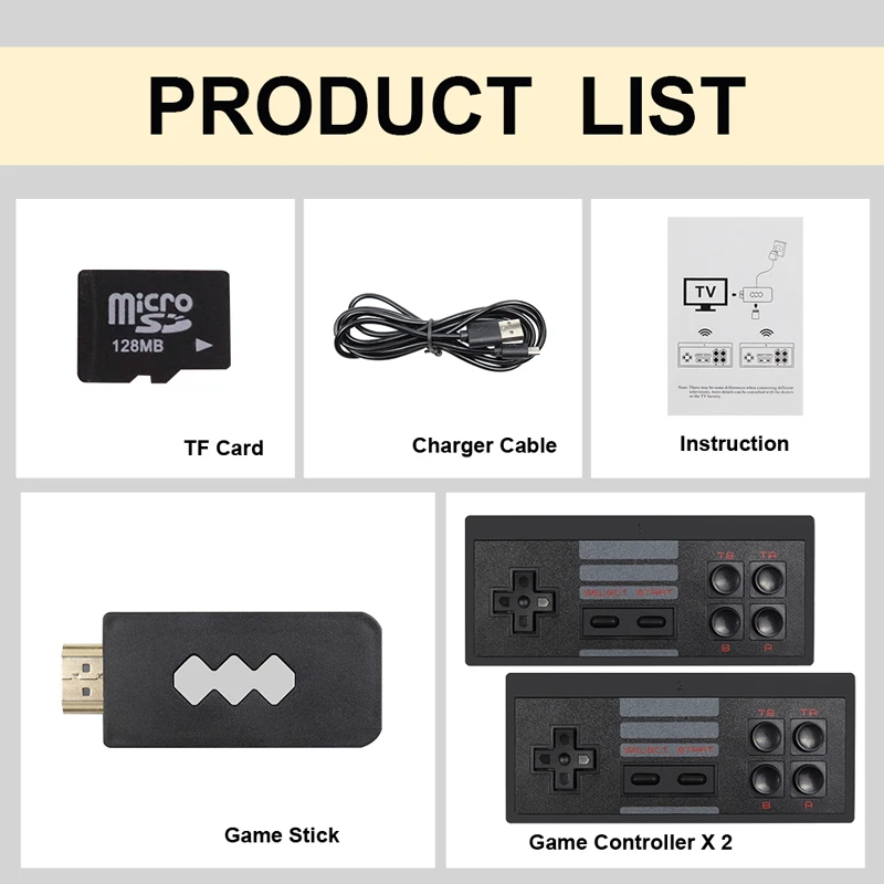 

USB Wireless Handheld TV Video Game Console Build In 568 Classic 8 Bit Game mini Console Dual Gamepad HDMI Output