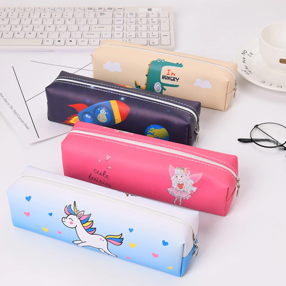 

Kawaii Cartoon Pencil Case Student Simple Girl Boy Pencil Bag Office School Supplies Korean Stationery Box Pen Bags