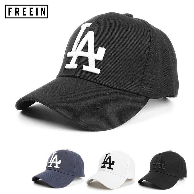 

FREEIN New Big Letter LA Embroidered Baseball Cap Fashion Men Women Tactical Snapback Hat Outdoor Summer Hip Hop Hats Casquette