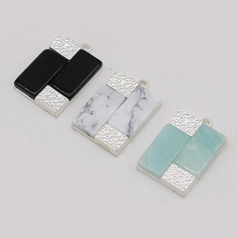 

Подвеска из натурального камня, модная и креативная прямоугольная Подвеска для изготовления женских ожерелий Jwelry «сделай сам», аксессуары ...