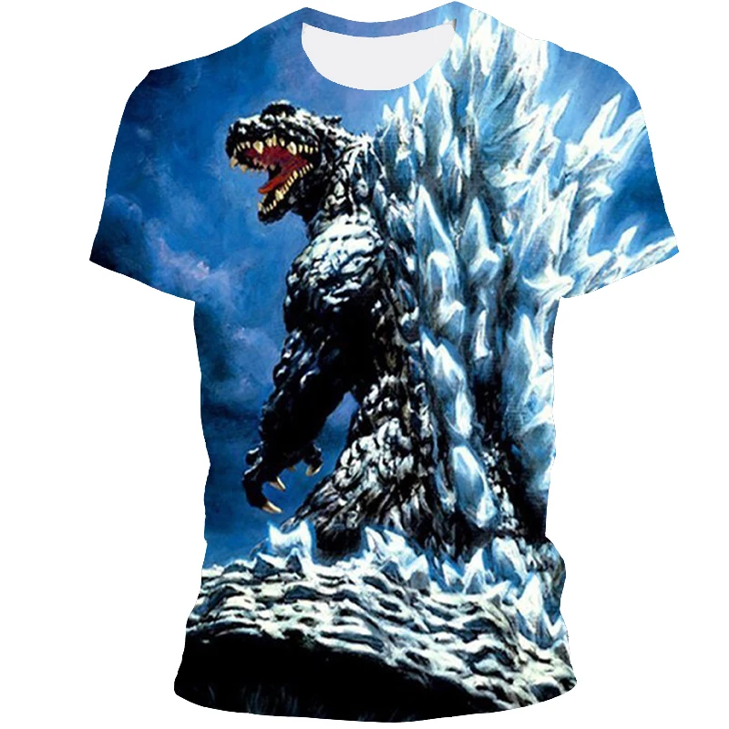 

Summer men's and women's T-shirt 3D printing peculiar dinosaur round neck short-sleeved comfortable loose 2021 new top oversized