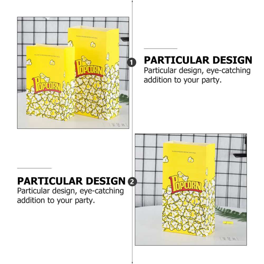 

50Pcs Snack Popcorn Storage Bag Universal Multifunction Food Holder Yellow
