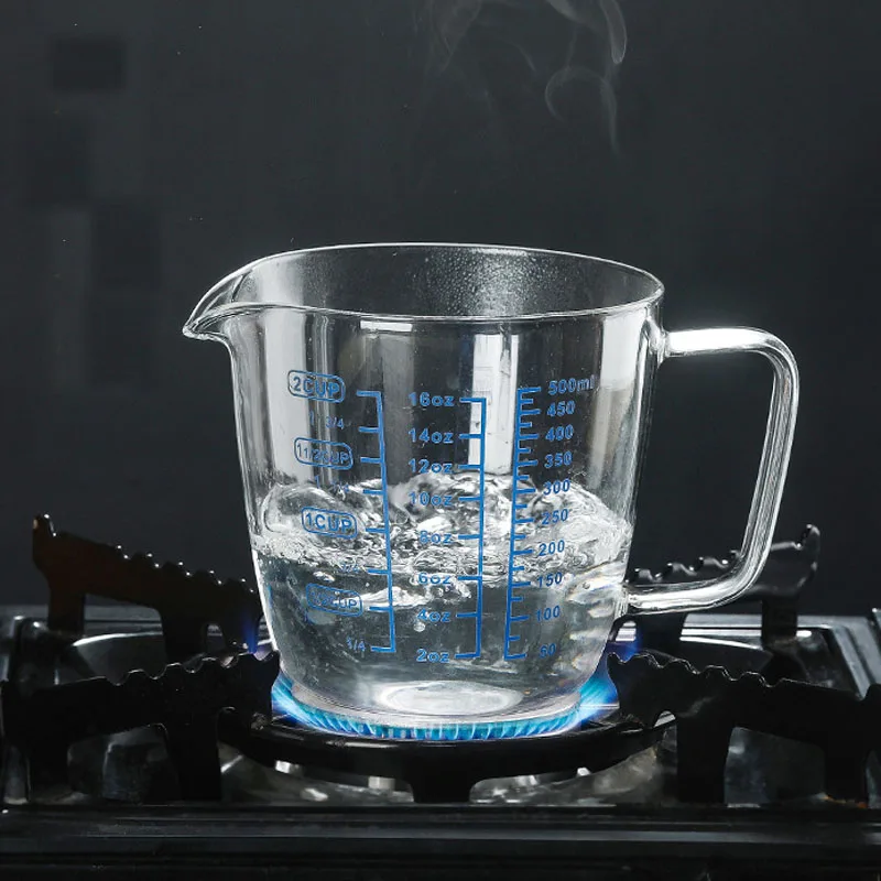 Стеклянная мерная чашка 250/500 мл молочный кувшин термостойкая стеклянная мерный