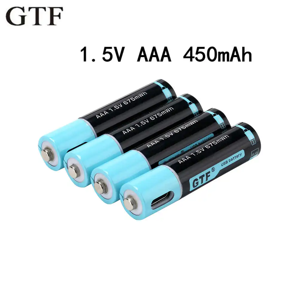 Аккумулятор GTF 100%, 1,5 в, 450 мА · ч, USB, 1,5 в, МВтч, для пультов дистанционного управления, игрушек
