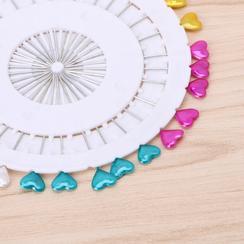 

120Pcs Pearlised Sewing Pins W/ Wheel For Dressmaking Tailor Scarf Hijab Craft