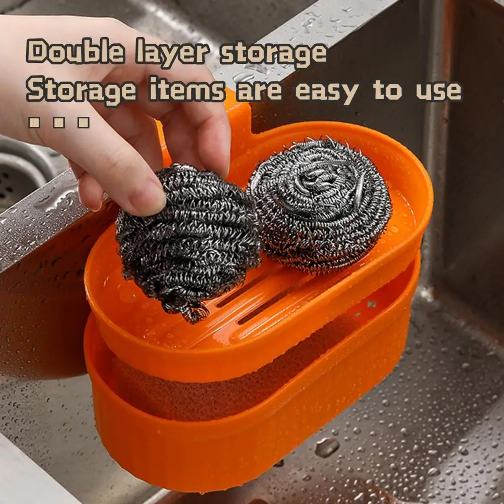 Eco-friendly Practical Double Tier Hanging Drain Basket Lightweight Sink Tray Space-Saving for Household | Дом и сад