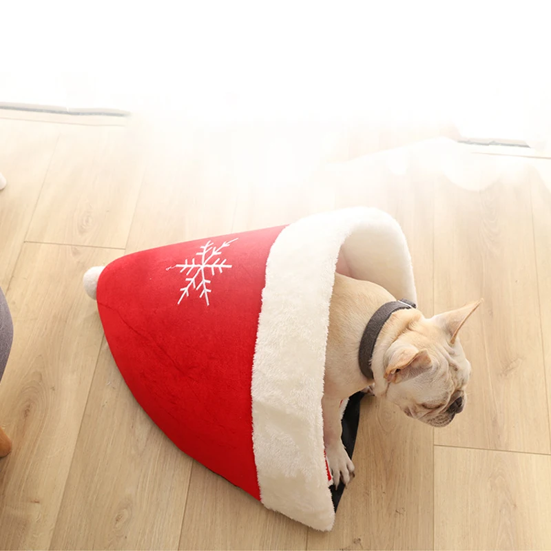 Рождественская красная шляпа Санта Клауса мягкая кошка гнездо для собаки
