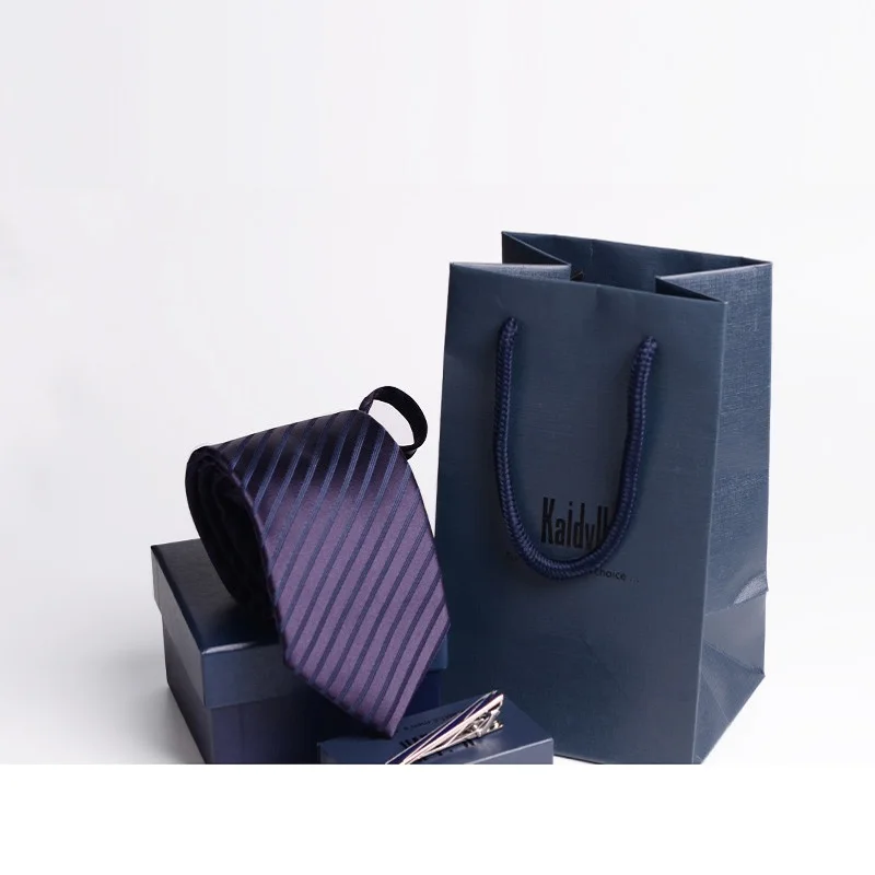 2020 дизайнерские новые модные галстуки 8 см для мужчин темно-фиолетовые на молнии