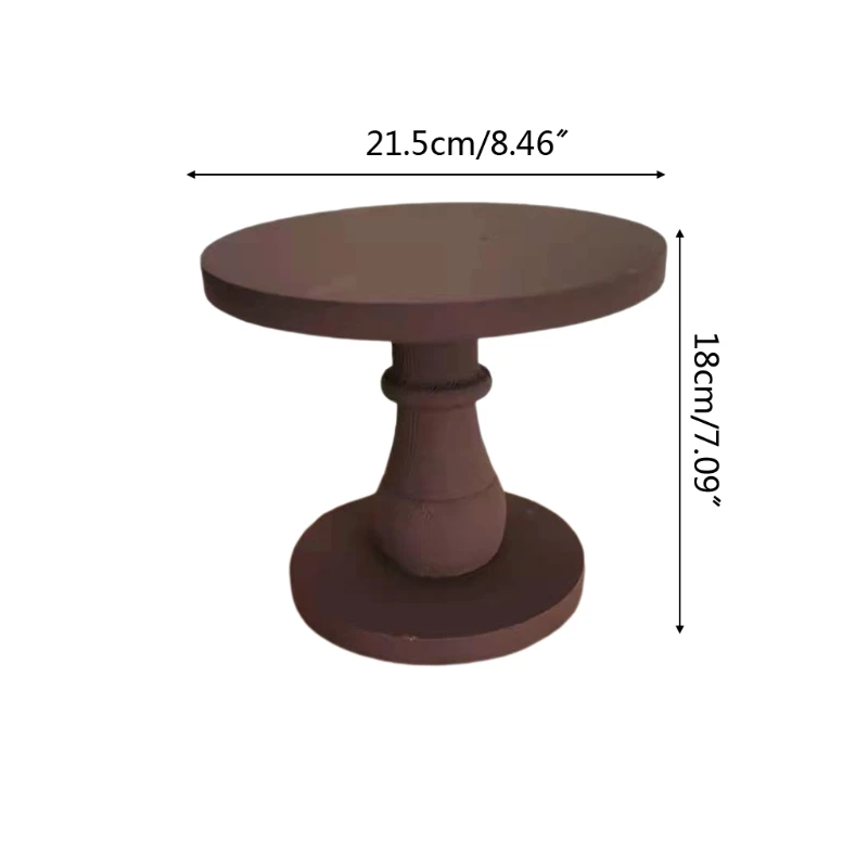 

C5AF Newborn Photograph Props Mini Coffee Table Handmade Wooden Little Tea Desk for Infants Baby Photo Shooting