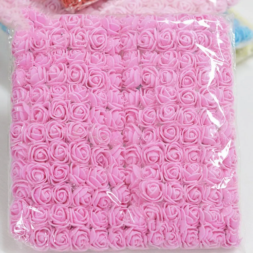 

144PCS/SET Artificial Foam Rose Head Flowers Lace Wedding Bridal Party Bouquet Table DIY Craft Wreath Garland Home Wedding
