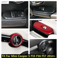 car window lifter switch button handle bowl cover trim red carbon fiber accessories for mini cooper s f55 f56 f57 2014 2020
