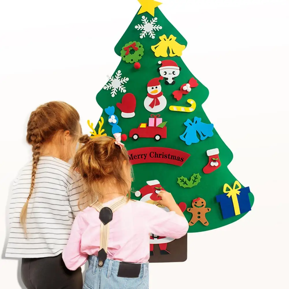 

Kids DIY Felt Christmas Tree Merry Christmas Decorations For Home 2021 Christmas Ornaments Noel Navidad Xmas Gifts New Year 2022