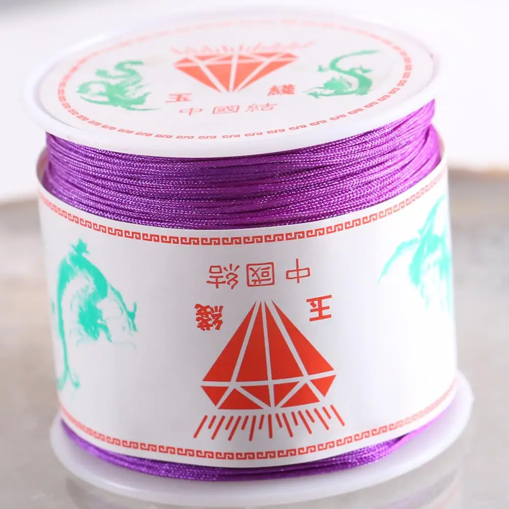Fit Making Necklace Bracelet 0.5MM Nylon Blue Pink Black White Purple Red Brown Green Gold Beading Cord 50Mx2Rolls | Украшения и