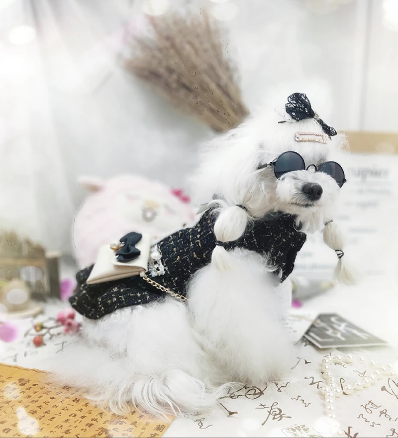 Роскошная Одежда для собак ручной работы винтажное платье C юбка питомцев кошек и