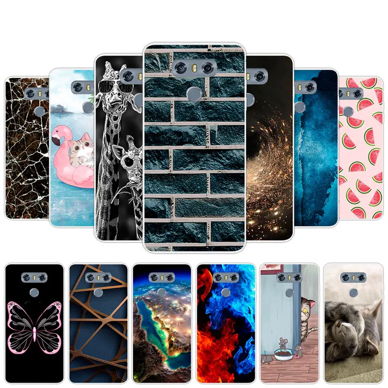 Чехол для LG G6 чехол из прозрачного силикона цветочный с собакой G 6 H870DS H870 5 7 дюйма